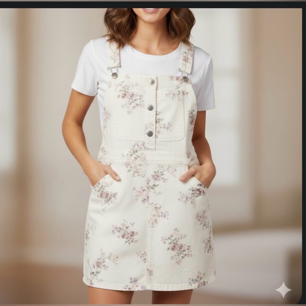 No Boundaries Floral Print Junior Jumper Dress